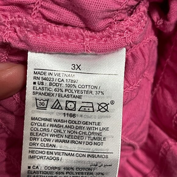 Old Navy Lot 2 Womens Smocked Blouses 3X Pink Navy Flutter Sleeve Romantic - Picture 10 of 11